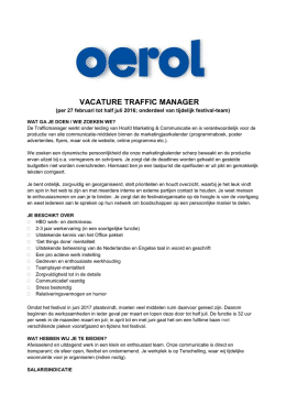 vacature traffic manager
