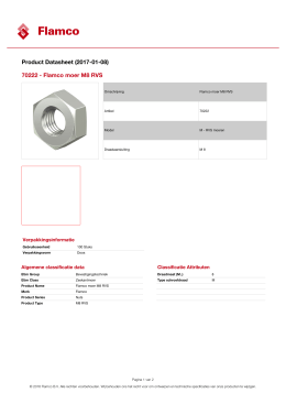 70222 Flamco moer M8 RVS Product Datasheet (2016-12-27)
