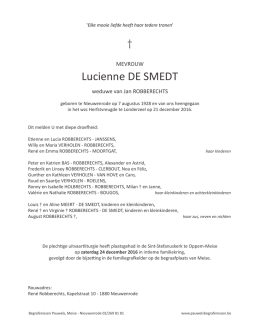 Lucienne DE SMEDT - Home. pauwels begrafenissen