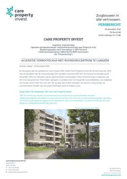 PERSBERICHT CARE PROPERTY INVEST