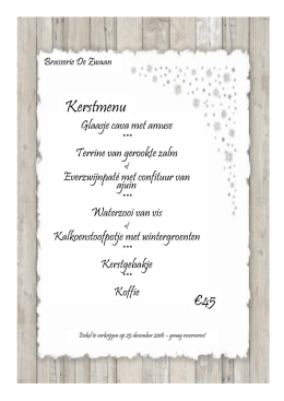 Kerstmenu - Brasserie De Zwaan