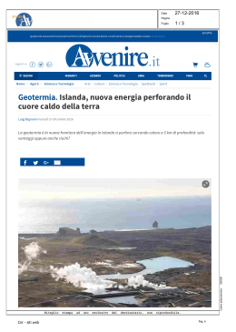 Geotermia. Islanda, nuova energia perforando il cuore caldo