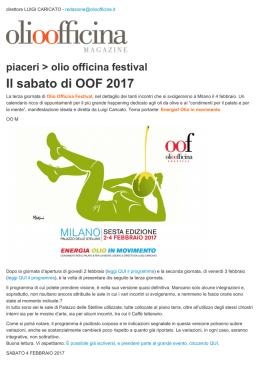 Il sabato di OOF 2017 - Olio Officina Magazine