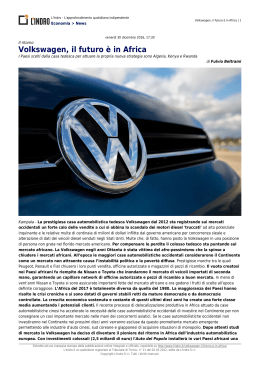 Volkswagen, il futuro è in Africa