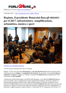 Regione, il presidente Bonaccini fissa gli obiettivi per il