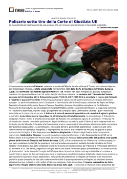 Polisario sotto tiro della Corte di Giustizia UE