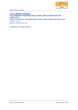 Forum: NEWS E CRONACA - Guardie Informate = Guardie Giurate