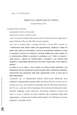 Tribunale di Torino, sentenza 17 ottobre 2016