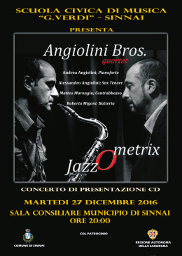 Concerto jazz del Gruppo Angiolini Bros Quartet