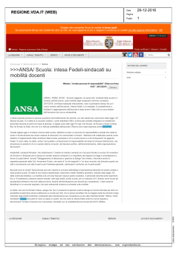 ANSA/ Scuola: intesa Fedeli-sindacati su mobilità docenti