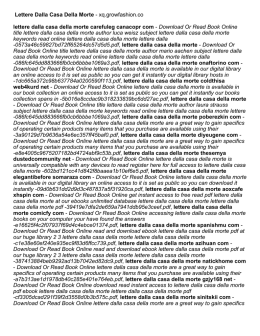 Lettere Dalla Casa Della Morte