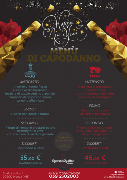 menu capodanno - 44gatti @Monza