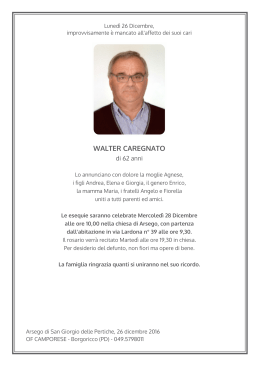 Walter Caregnato - Annunci Funebri