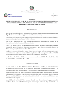 Protocollo per la trasparenza degli appalti nel Centro Italia firmato