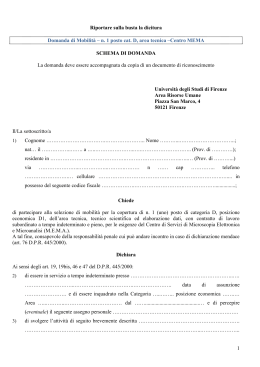schema di domanda (modello a) - Università degli Studi di Firenze