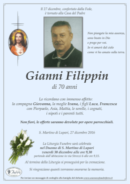 Gianni Filippin - Annuario Onoranze