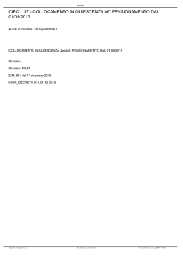 PENSIONAMENTO DAL 01/09/2017