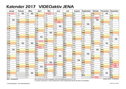 Kalender 2017 VIDEOaktiv JENA