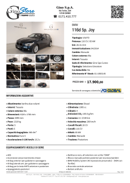 BMW 116d 5p. Joy - Stock ID: 01-U003145 - Cuneo