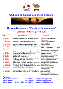 Club Alpino Italiano Sezione di Fossano Gruppo Seniores – “J`amis