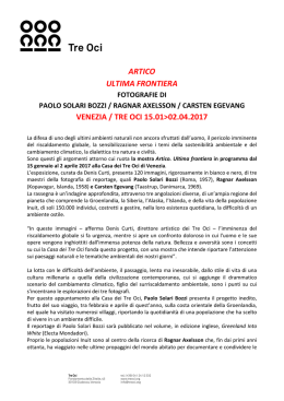 ARTICO ULTIMA FRONTIERA VENEZIA / TRE OCI 15.01>02.04.2017