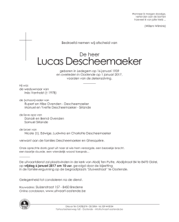Lucas Descheemaeker - uitvaart