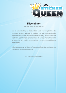 Disclaimer - Sticker Queen