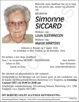 Mevrouw Simonne Siccard