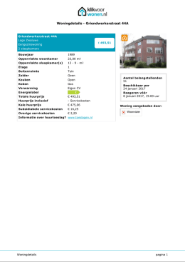 Woningdetails - Griendwerkerstraat 44A
