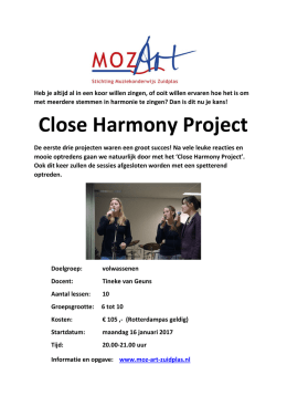 Close Harmony Project - MOZ-Art