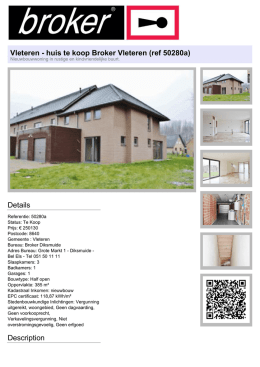 Vleteren - huis te koop Broker Vleteren (ref 50280a) Details