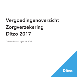 Vergoedingenoverzicht Zorgverzekering Ditzo 2017