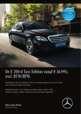 De E 200 d Taxi Edition vanaf € 36.995,- excl - Mercedes-Benz