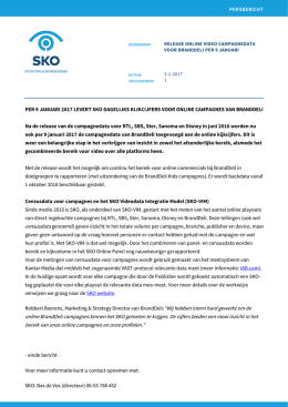 SKO start 9 januari met levering kijkcijfers online