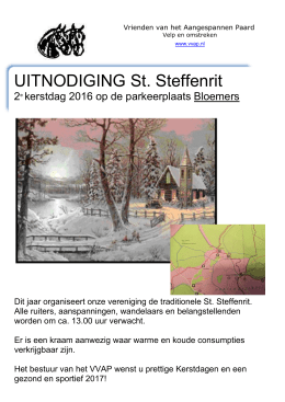 Uitnodiging ST. Steffenrit 2e kerstdag 2016 op de