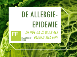 Allergenen Flanders` Food - Fabrieken voor de Toekomst