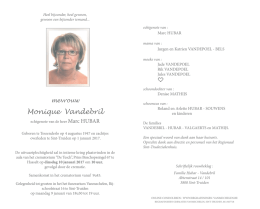 Monique Vandebril - Begrafenissen Vanmechelen