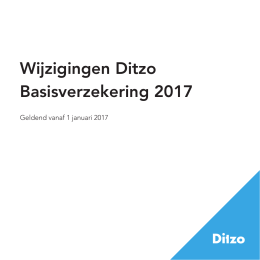 Wijzigingen Ditzo Basisverzekering 2017