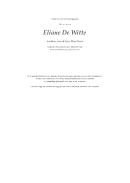 Eliane De Witte - Begrafenissen De Clerck