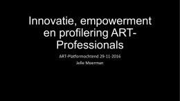Innovatie, empowerment en profilering ART- Professionals - ART-Psy