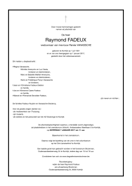 Fadeux Raymond - Begrafenissen Stockman