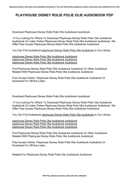 Playhouse Disney Rolie Polie Olie Audiobook | Listen online or