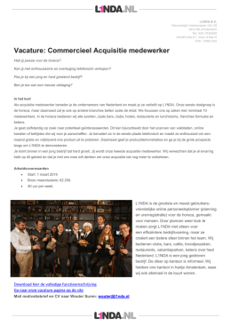 Vacature: Commercieel Acquisitie medewerker