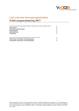 Lijst erkende beroepsorganisaties 2017 VvAA