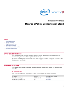 McAfee ePolicy Orchestrator Cloud Release-informatie