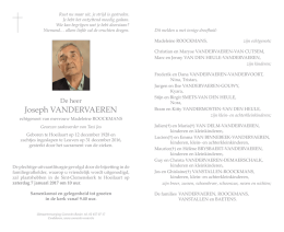 Joseph VANDERVAEREN - Uitvaartverzorging Coorevits – Rosier
