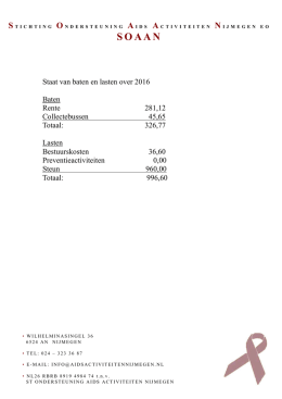 Staat van baten en lasten over 2016 Baten Rente 281,12
