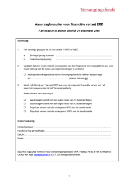 Aanmeldformulier ERD-variant per 1 januari 2017