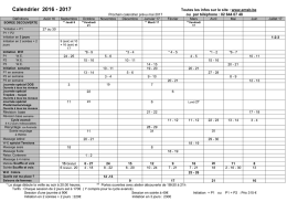 Voir le calendrier synoptique annuel 2016-2017