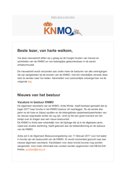Lees hier de KNMO nieuwsbrief december 2016